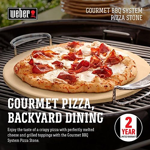 Weber® Gourmet BBQ System Pizza Stone with Carry Rack, 16.7" - Image 2