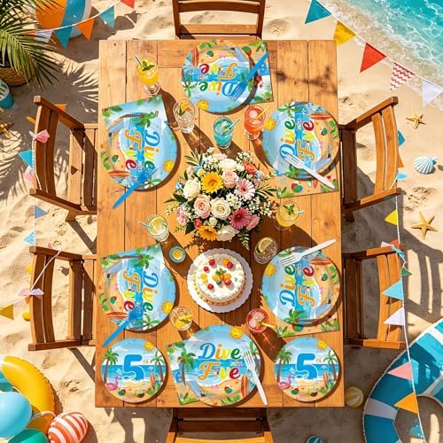 96Pcs Hawaiian Dive into Five Party Decorations, Serves 24 - Image 7