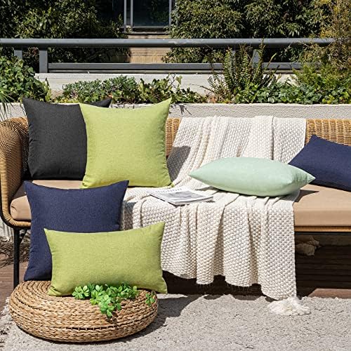 MIULEE Decorative Outdoor Pillow Covers Waterproof 18x18 Moss Green - Image 5