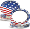 50 PCS Patriotic Oval Paper Plates Large 11’’ Disposable American Flag Party Decorations 4th of July Independence Day Supplies Favor for Memorial Day Picnic All Occasion Dinner Party Tableware Set by Qyeahkj