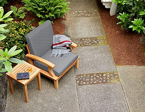 Classic Accessories Montlake FadeSafe Patio Chair/Loveseat Back Quilted Cushion, 21 x 20 x 4 Inch, Grey, Outdoor Loveseat Cushions - Image 6