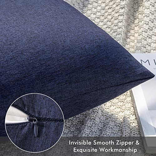 MIULEE Decorative Outdoor Pillow Covers Waterproof 16x16 Navy - Image 4