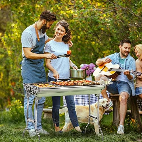 Portable Charcoal Grill,Outdoor BBQ Grill for Christmas Picnic, Thanksgiving Family Gathering and Backyard Barbecue,With Storage Bag & Non-Stick Frying Pan - Image 7
