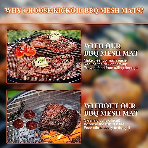 Grill Mesh Mat Set 5, Non Stick BBQ Grill Mats, Heavy Duty, Reusable - Image 3
