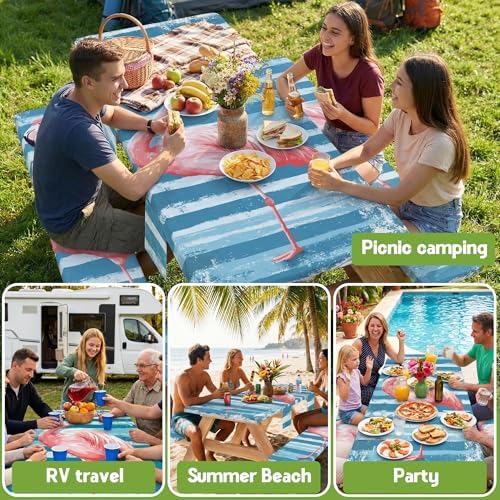 Picnic Table Cover with Bench Covers Elastic Table Cloth Cool Fun Unique Ideas Birthday Party Christmas Xmas Mother Valentine's Day Camping Gifts for Camper RV Owner Camping Lovers Women Mom Adult - Image 6