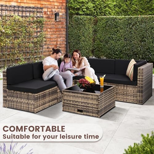 KROFEM 8 Piece Patio Furniture Set, Outdoor Modular Conversation Set - Image 3