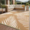 GENIMO Outdoor Rug, Waterproof Plastic Rugs for Patio, 9'x12' Brown Beige by GENIMO