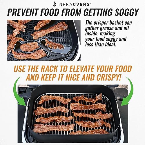 Stainless Steel Rack for Ninja Woodfire Outdoor Grill Pro XL, Pro Connect XL, OG850 OG951 Wood Fire Electric Master Grill Air Fryer Accessories, Dishwasher Safe, by INFRAOVENS - Image 4