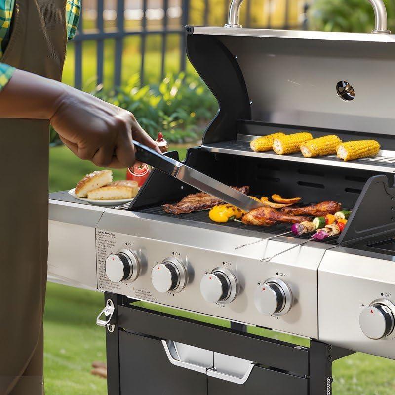 Endark 51,000 BTU Gas Grill with Cover – 4 Stainless Steel Burners + Side Burner, Large Portable BBQ for Camping, Backyard, Tailgating & Outdoor Parties - Image 5