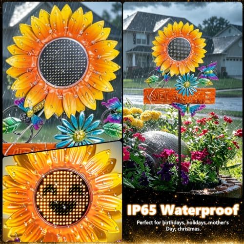 Solar Lights Outdoor Decor, Solar Sunflower Garden Decorations - Image 5