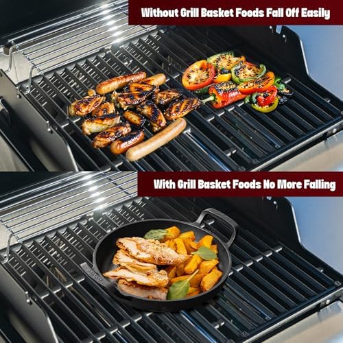 onlyfire Pre-Seasoned Cast Iron Skillet with Dual Handles, 10 Inch - Image 5