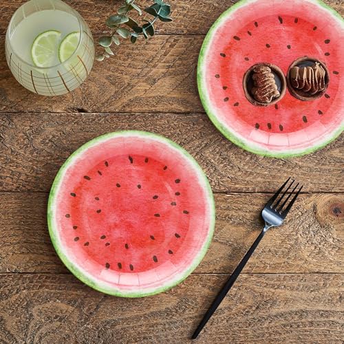 50Pcs Watermelon Party Supplies Watermelon Paper Plates,7"Sweet Watermelon Dessert Plates Summer Fruit Plates for Watermelon Themed Baby Shower Summer Fruit Watermelon Birthday Party Decor (Pink) - Image 3