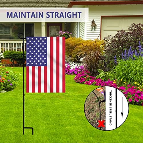 YEAHOME 2PC Premium Garden Flag Stand Holder, Weather-Proof Metal Powder-Coated Flagpole for American, Christmas, Winter, Birthday Flags - Image 4