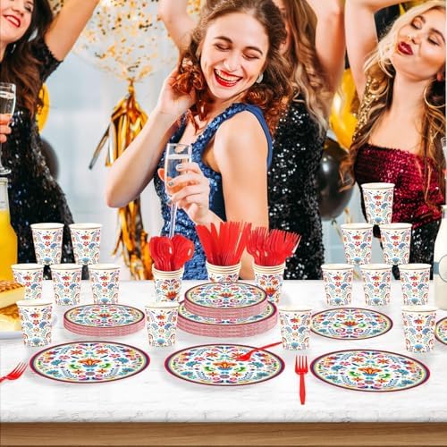 168Pcs Mexican Fiesta Party Decorations, Serves 24 - Image 6