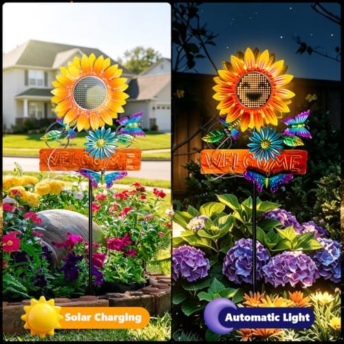 Solar Lights Outdoor Decor, Solar Sunflower Garden Decorations - Image 4