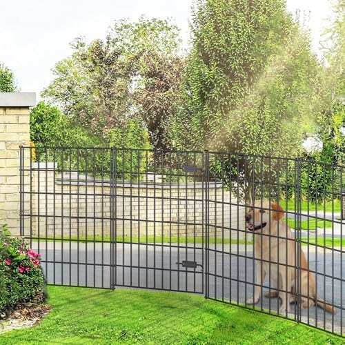 Metal Garden Fence with Gate 40 in x 11.7 ft, Dog Fence Outdoor for Yard - Image 5