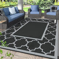 GENIMO Outdoor Rug, Waterproof Plastic Rugs for Patio, 6'x9' Black Gray by GENIMO