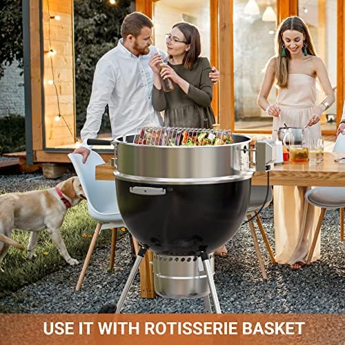 onlyfire Stainless Steel Weber Kettle Rotisserie Ring Kit Barbecue Tool Kit - Image 6