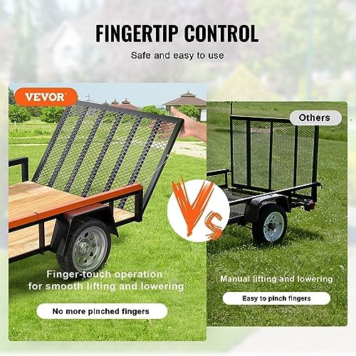 VEVOR Trailer Tailgate Lift Assist, Max 180 lbs Load Capacity, Compatible with Open Utility Trailer Tailgate and Ramp, with 10 to 24 Inches Heights Side Rail and 4 to 6 Feet Height Tail Gate or Ramp - Image 5