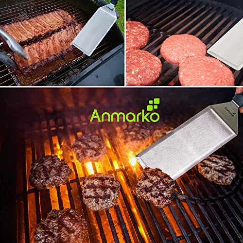Griddle Spatula Set - Stainless Steel Metal Spatula and Griddle Scraper - Heavy Spatula Griddle Accessories Great for Cast Iron Griddle BBQ Flat Top Grill - Commercial Grade - Image 5