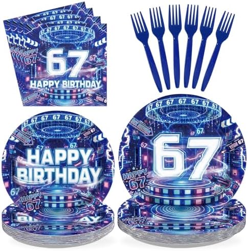 96Pcs 6 7 Birthday Party Decorations for Boys Girls, Serves 24 by Greencian