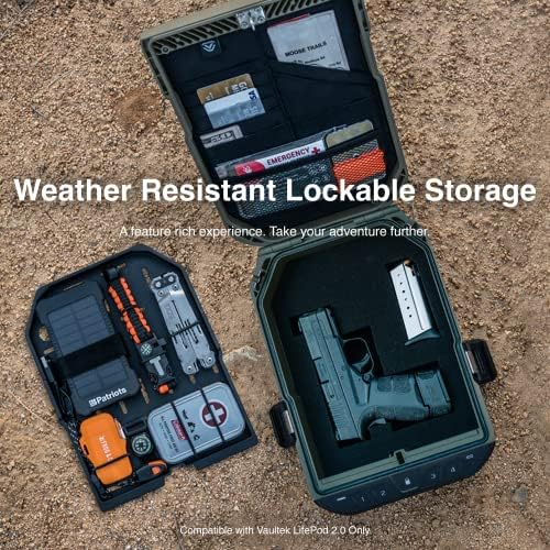 VAULTEK LifePod 20 Secure Waterproof Travel Case Rugged Electronic Lock Box Travel Organizer Portable Handgun Case with Backlit Keypad (2-Piece Pluck Foam Accessory) - Image 6