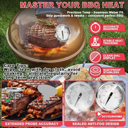 60540 Lid Temp Gauge for Weber 22" Kettle Charcoal Grill, Spirit 200/300 - Image 5