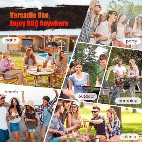 Realcook Charcoal Grills with Offest Smoker: Spacious Barrel Charcoal Grill - Image 6