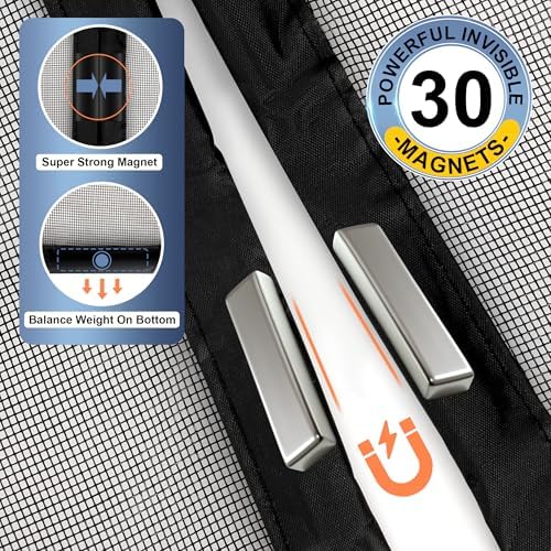 METAONLY Fiberglass Magnetic Screen Door Mesh, Works for Patio, Sliding Door, Keeps Bug Mosquito Out, Fresh Air Flow, Fits 36" x 82" Door - Curtain Size 38" x 83", Black - Image 4