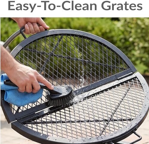 Sunnydaze Round Folding Camping Grill Grate for Fire Pit, Steel, 22" Dia - Image 5