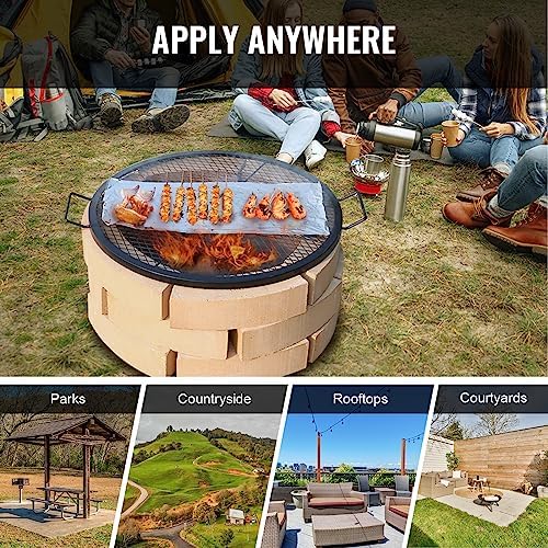 VEVOR X-Marks Fire Pit Grill Grate, Round Cooking Grate, Heavy Duty Steel Campfire BBQ Grill Grid with Handle and Support X Wire, Portable Camping Cookware for Outside Party & Gathering, 30 Inch Black - Image 6