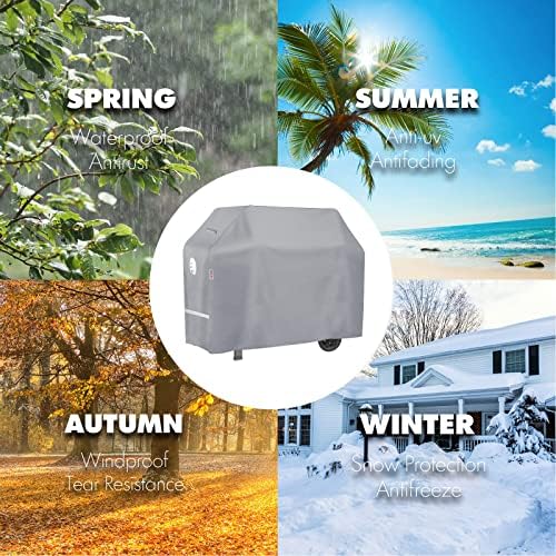 Turtle Life BBQ Grill Cover, 72 Inch Heavy Duty Waterproof 4-6 Burner Barbecue Gas Grill Covers for Weber Genesis Char-Broil Brinkmann, Gray - Image 6