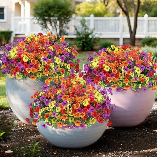 Artificial Outdoor Flowers, UV Resistant Waterproof Faux Plants, 12 Bundles - Image 6