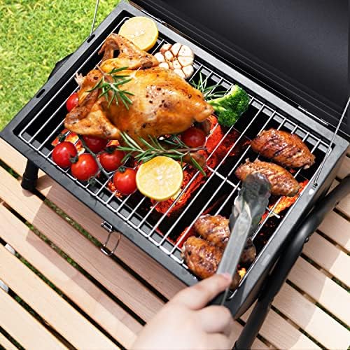 Charcoal Grill for Outdoor BBQ Smoker Portable Tabletop BBQ Grill,Black - Image 3