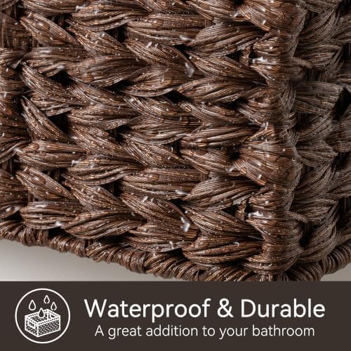 GRANNY SAYS Large Wicker Basket, Decorative Woven Basket for Storage, Waterproof Storage Basket Organizer, Wicker Storage Basket for Organizing, Brown Basket, 1-Pack - Image 5
