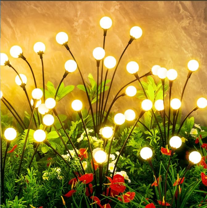 Solar Lights Outdoor Waterproof, 10 Packs 80LED, Solar Garden, Patio, Garden Decor, Patio Decor, Firefly Outdoor, Unique Gifts for Women, Gifts for Grandma by Unknown