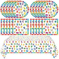 41Pcs Colorful ABC Birthday Party Decorations Alphabet Colorful Party Supplies ABC Rainbow Dots Plates Napkins Tablecloth丨Kids Birthday Educations Party Classroom First Day School Party,Serv 20 by Mainivo