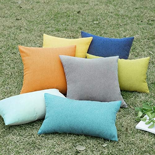 MIULEE Decorative Outdoor Pillow Covers Lumbar Waterproof 12x20 Turquoise - Image 5