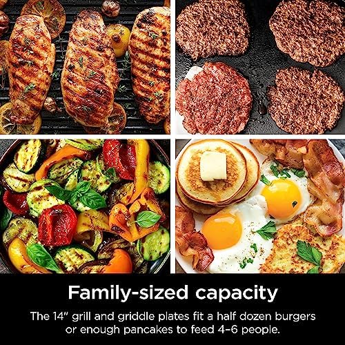 Ninja GR101 Sizzle Smokeless Indoor Grill & Griddle, 14′′ Interchangeable Nonstick Plates, Dishwasher-Safe Removable Mesh Lid, 500F Max Heat, Even Edge-to-Edge Cooking, Grey/Silver (Renewed) - Image 7