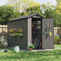 Patiowell 4x8 FT Plastic Outdoor Storage Shed with Floor, Dark Gray by Patiowell