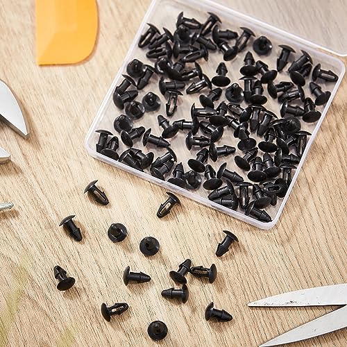 100 Pcs Strapping Rivets 15/64 Inch Hole Patio Strapping Fasteners for Patio Furniture Repair Webbing Lawn Chair Lounge Accessories, 0.66 x 0.48 Inch (Black) - Image 2