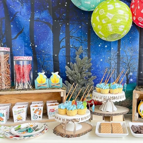 Fun Express Camp Party Tent & Campfire Paper Dessert Plates - Disposable Tableware Dessert Plates for Birthday Wedding, Graduation - Perfect for Treats and Festivities Party Supplies - 8 Pieces - Image 4