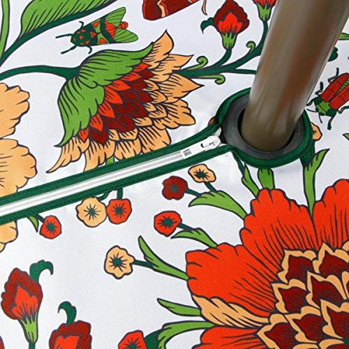 EHouseHome 70 inch Round Floral Tablecloth, Polyester, Waterproof, Zippered, Umbrella Hole, Perfect for BBQs, Parties, Gatherings - Image 4