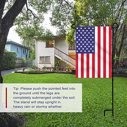 YEAHOME 2PC Premium Garden Flag Stand Holder, Weather-Proof Metal Powder-Coated Flagpole for American, Christmas, Winter, Birthday Flags - Image 3