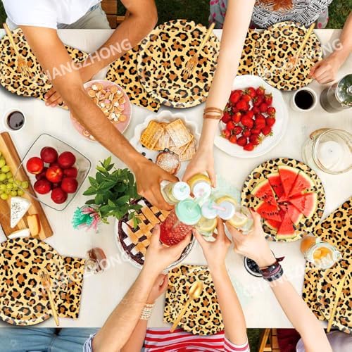 50Pcs Cheetah Print Party Decorations Leopard Animal Theme Tableware - Image 4