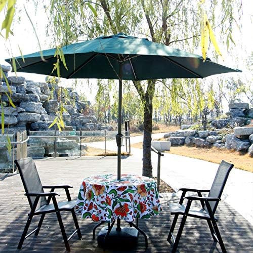 EHouseHome Outdoor and Indoor 60inch Round Tablecloth with Umbrella Hole and Zipper, Waterproof Zippered Patio Cloths, Spring/Summer Table Covers for Backyard Circular Table/BBQs/Picnic - Image 3