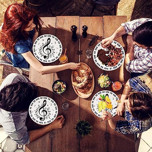 80 Pcs Musical Notes Paper Plates - 7" Music Dessert Plates for Rock Band Concert Theme Birthday Party Supplies Decorations - Image 6