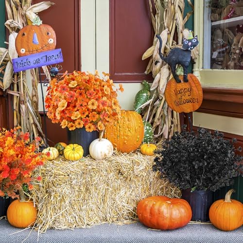 AGIRL Artificial Fall Flowers Outdoor,UV Resistant Fake Mums Porch Decor - Image 4