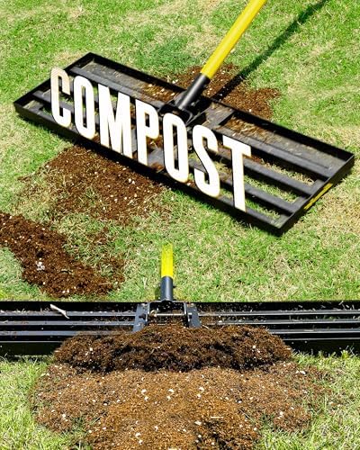 Lawn Leveling Rake, 30"x10" Heavy Duty Sand Leveling Tool with 7FT Long Handle, Steel Golf Rake for Soil, Compost, Gravel, Lawn Leveler for Yard, Garden, Golf Course, Landscaping Level Tool - Image 4
