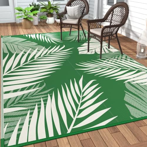 GENIMO Outdoor Rug, Waterproof Plastic Rugs for Patio, 6'x9' Dark Green by GENIMO